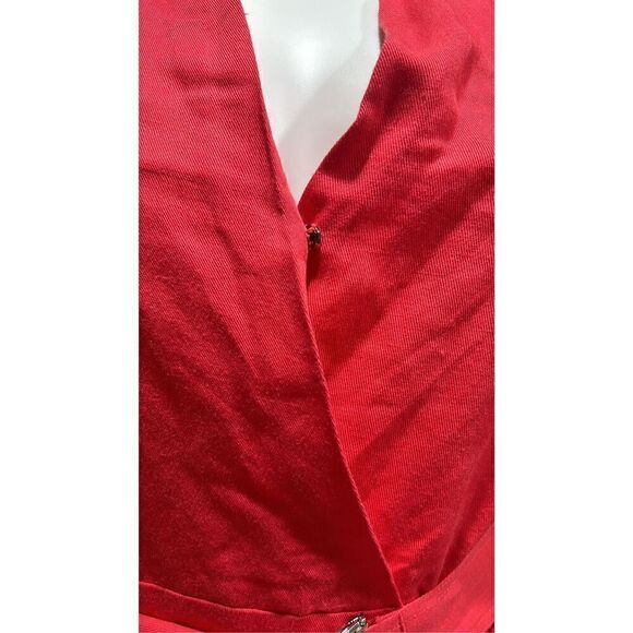 Reiss Emily Red Linen Blend Belted Midi Dress Size 2 - Picture 8 of 11